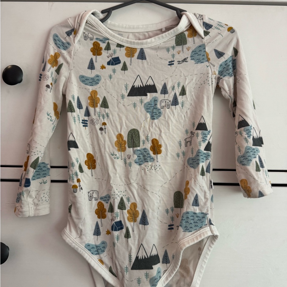 Little sleepies camp mountain long sleeve onsie